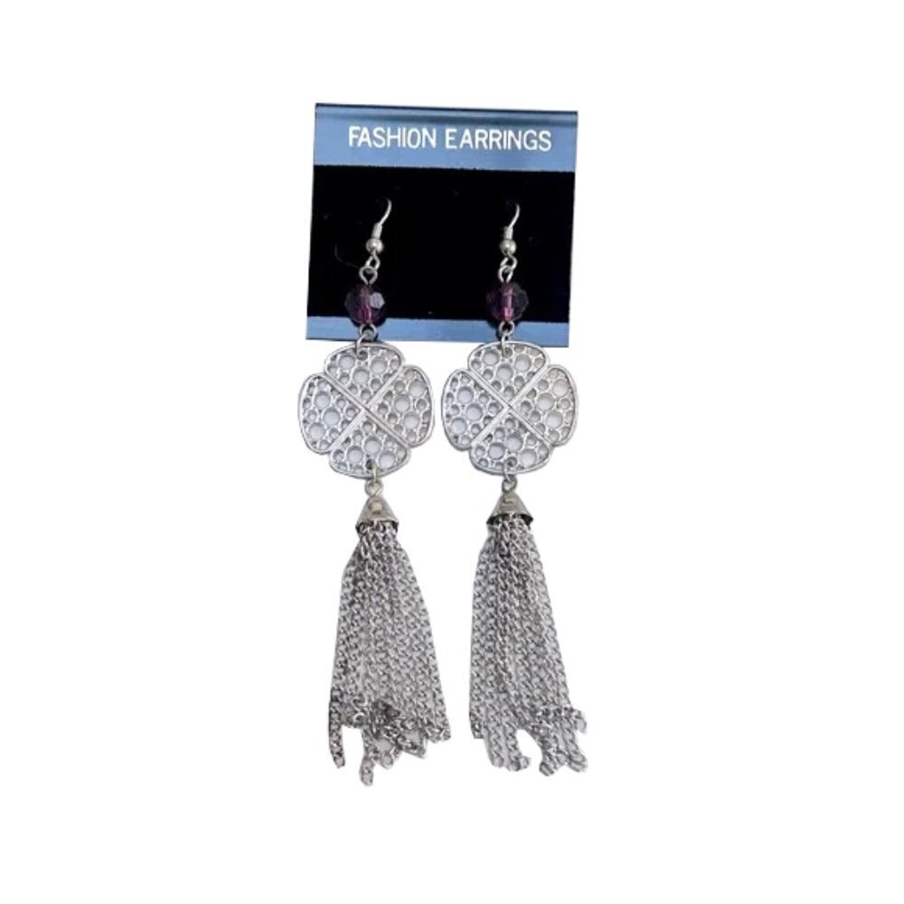 👋 3/$15 PARTY HOOK EARRINGS with purple accent